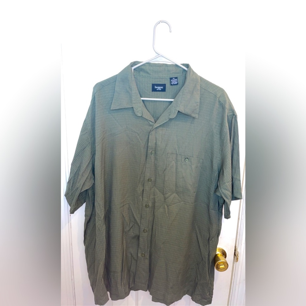 NWOT Haggar green short sleeved casual button down XXL